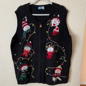 Snowman Holiday Vest 2X